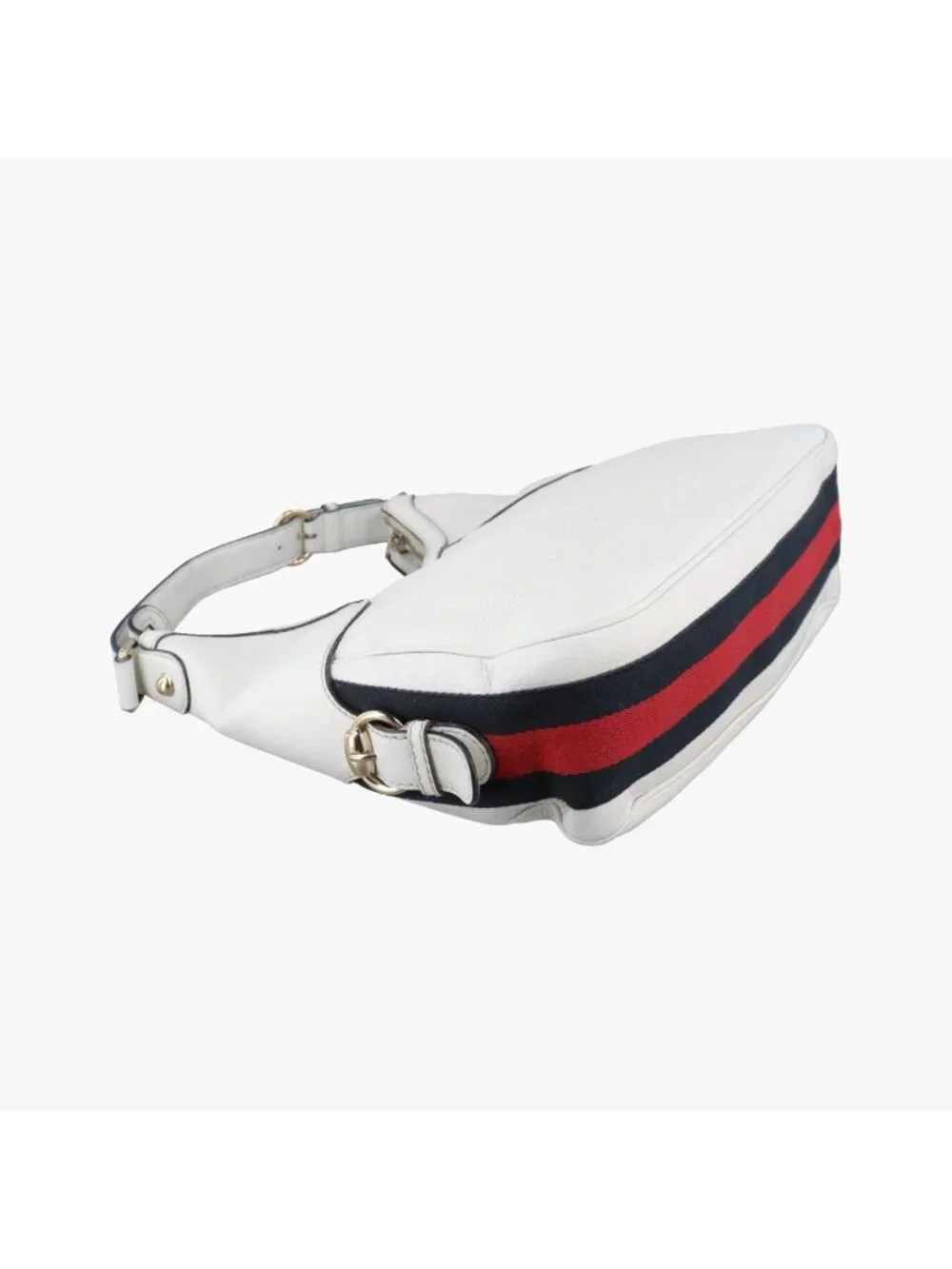 Gucci Heritage Horsebit Hobo White Leather